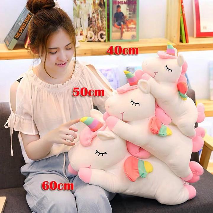 Gấu bông hình kỳ lân đáng yêu thú nhồi bông unicorn ngựa 1 sừng làm quà tặng siêu cưng (50cm