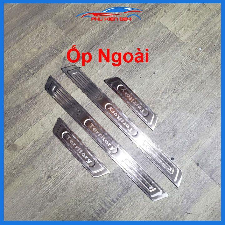Bộ nẹp bước chân inox ô tô Territory 2022-2023-2024 chống trầy làm đẹp ô tô