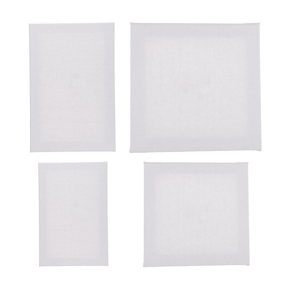 4 Pieces Blank Canvas Board Wooden Frame For Oil Acrylic Painting