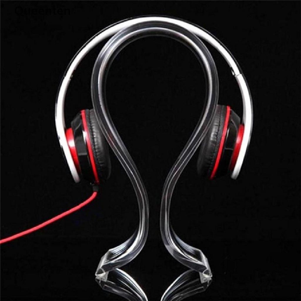 Queenten Acrylic Earphone Headset Desk Display Stand Hanger Holder For Headphone QT