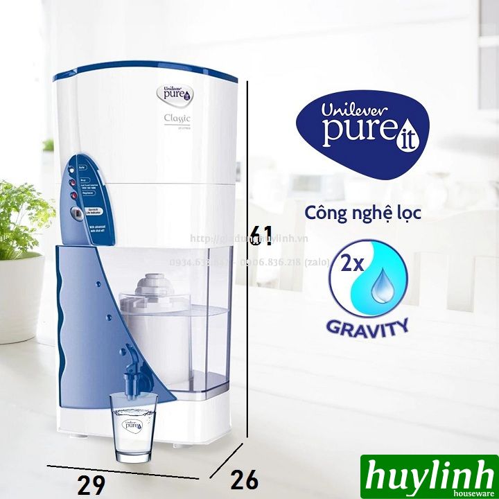 Máy lọc nước trực tiếp không dùng điện Unilever Pureit Classic - Công suất lọc 1500 lít - Hàng chính hãng