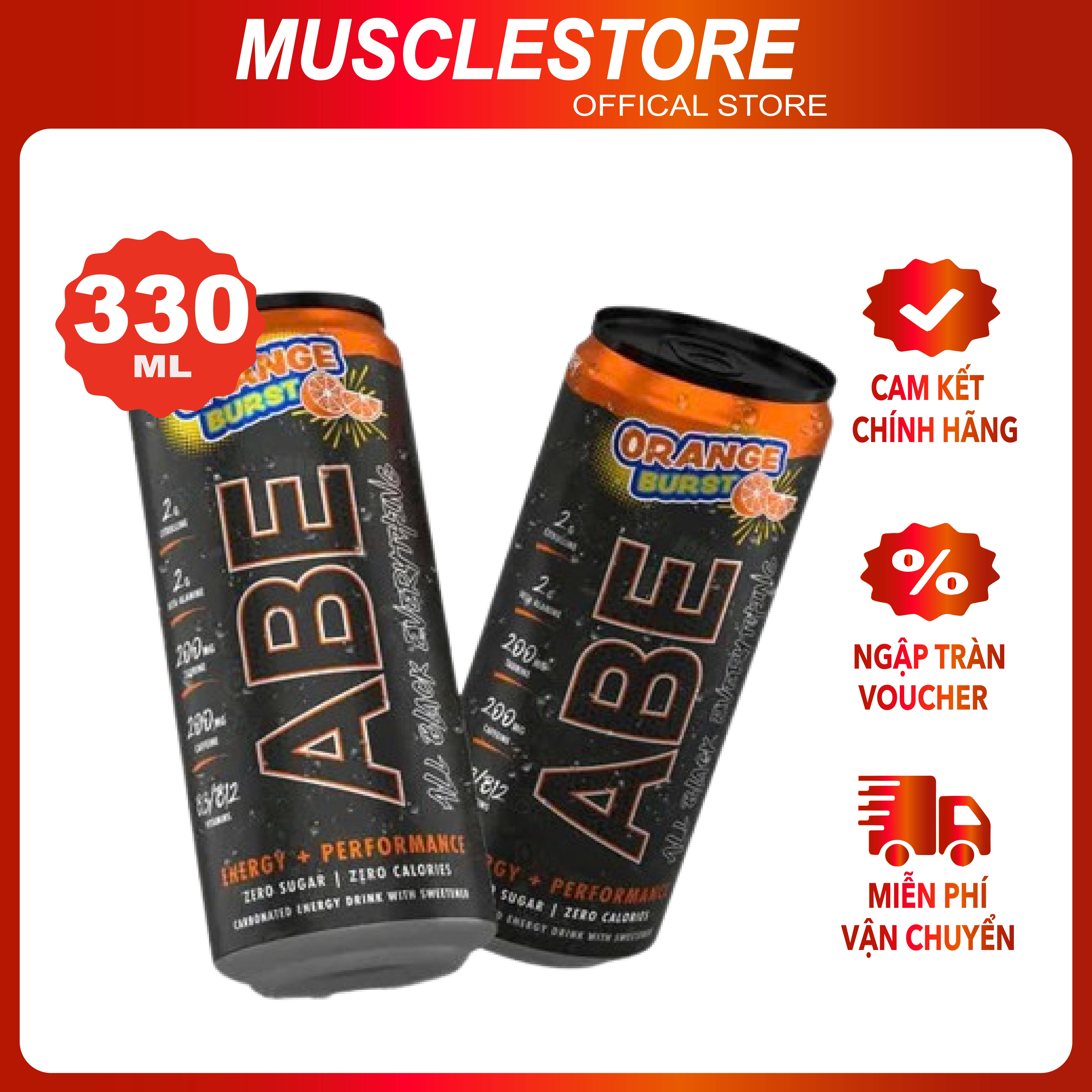 Applied Nutrition Abe Pre workout Dạng Lon (1 lon/330ml) - Nước Uống Tăng Lực Hỗ Trợ Tăng Sức Mạnh Năng Lượng Khi Tập