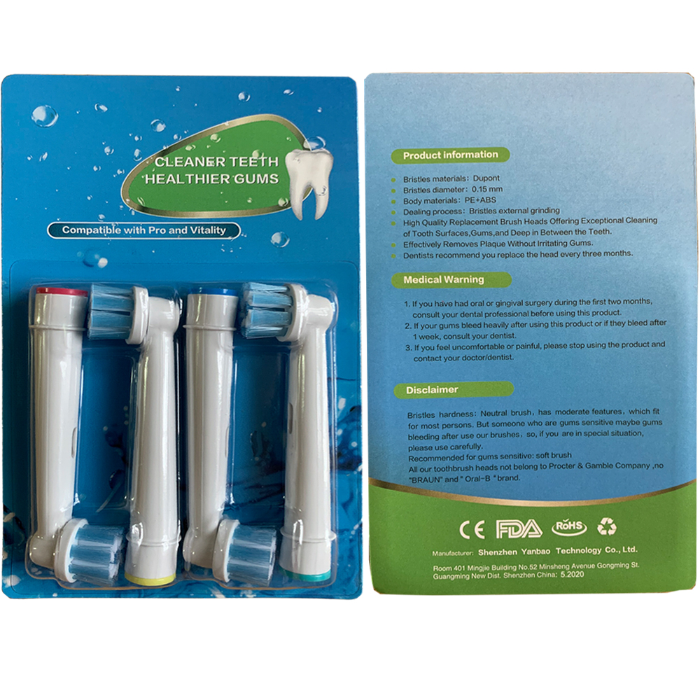 Cho máy Oral B Braun, Set bộ 4 Đầu Bàn Chải đánh răng điện thay thế Dan House New Gum Care, sợi cước siêu mềm, cho răng lợi nhạy cảm