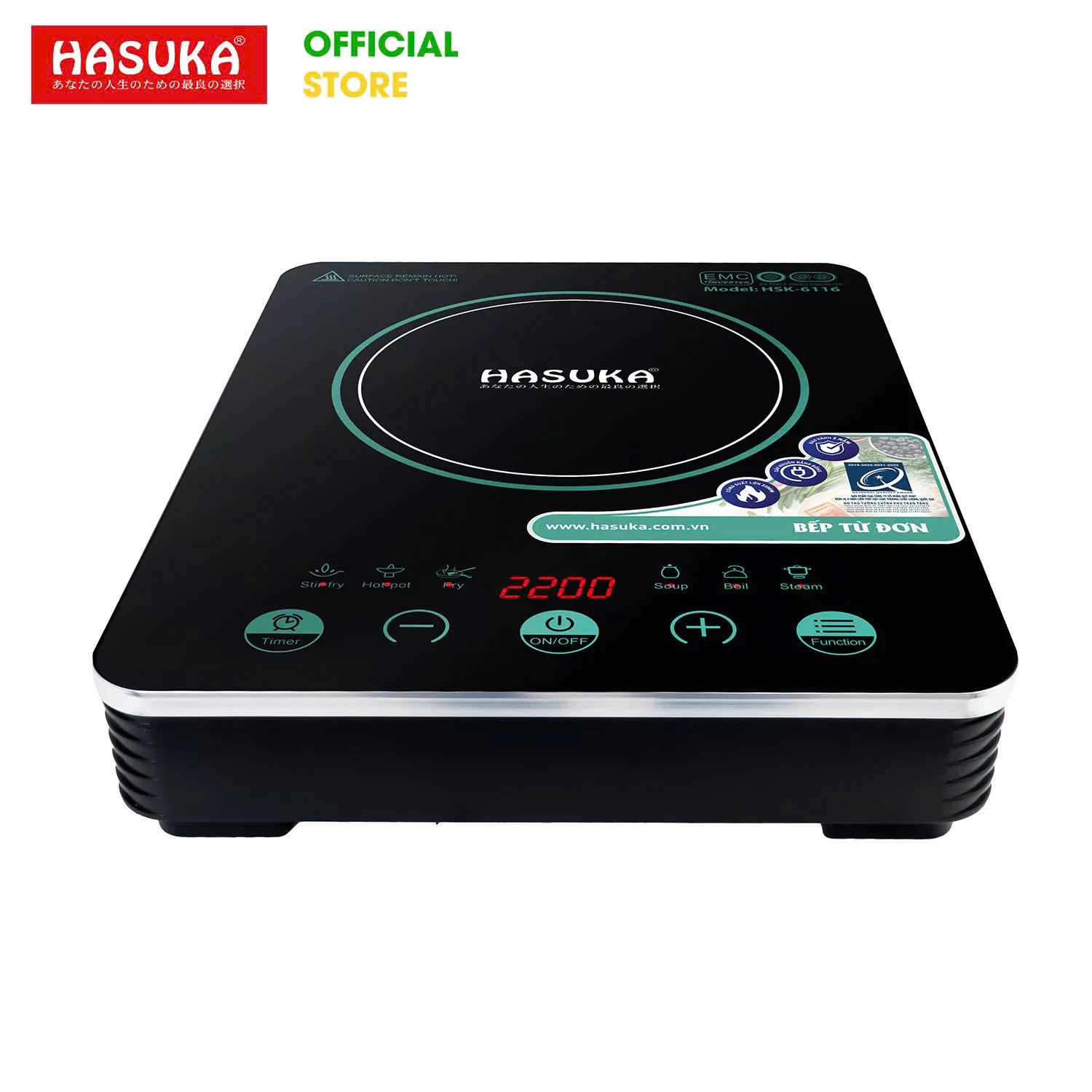 BẾP ĐIỆN TỪ ĐƠN CAO CẤP HASUKA HSK-6116 (2200W) HÀNG CHÍNH HÃNG