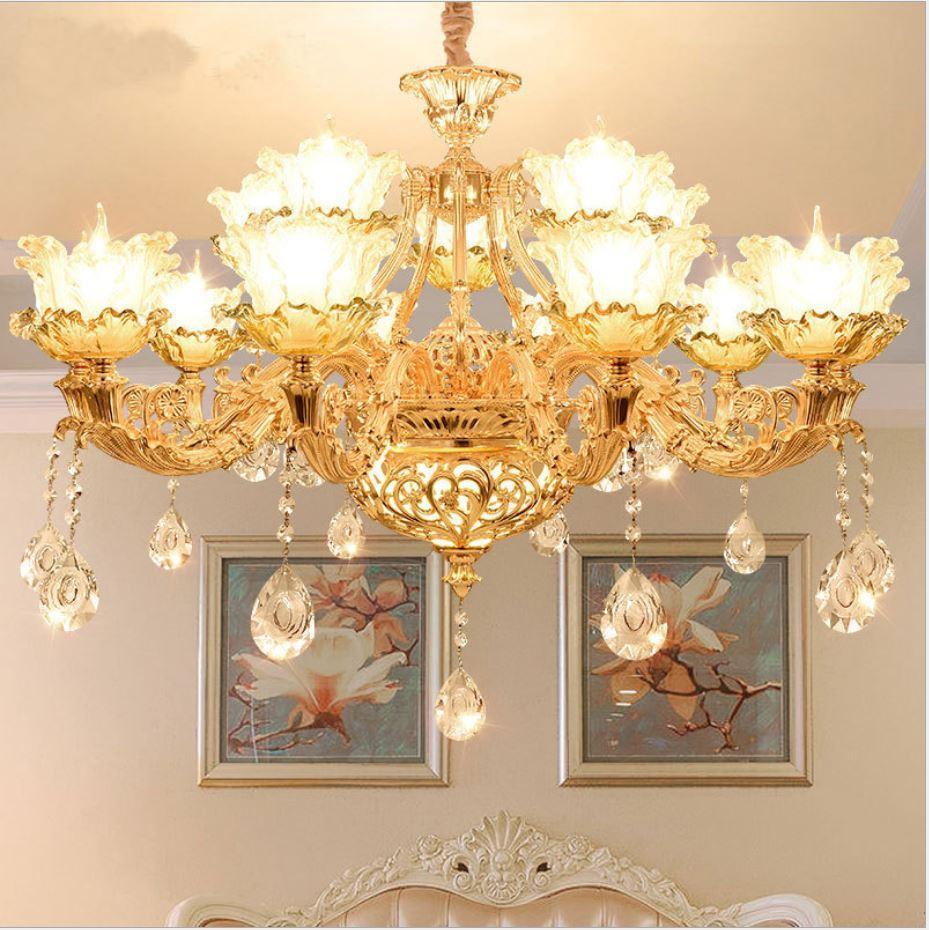 Đèn chùm ALISTAR phong cách Châu Âu hiện đại cao cấp loại 6, 8, 15 tay đẹp long lanh - Tặng kèm bóng Led cao cấp