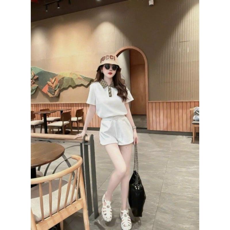 Sét đồ bộ đùi sort nữ bigsize mẫu mới cao cấp, sét bộ đi chơi cổ bẻ xinh xắn, bộ đồ thể thao mặc nhà bao chất