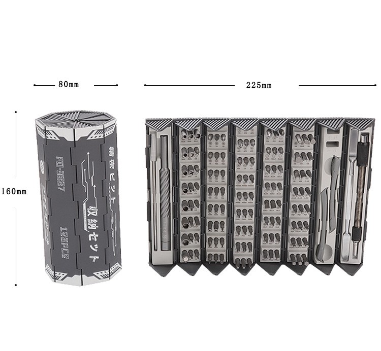 Bộ tua vít kiêm khẩu cỡ nhỏ 128in1 nhiều đầu nhiều cỡ đa năng Nhật FO-9227