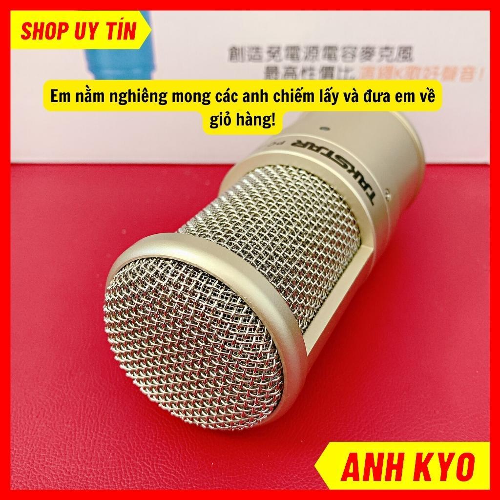 Mic k200, micro livestream k200 hợp kim màu bạc dùng nguồn 48V phù hợp nhiều dòng sound card, mixer