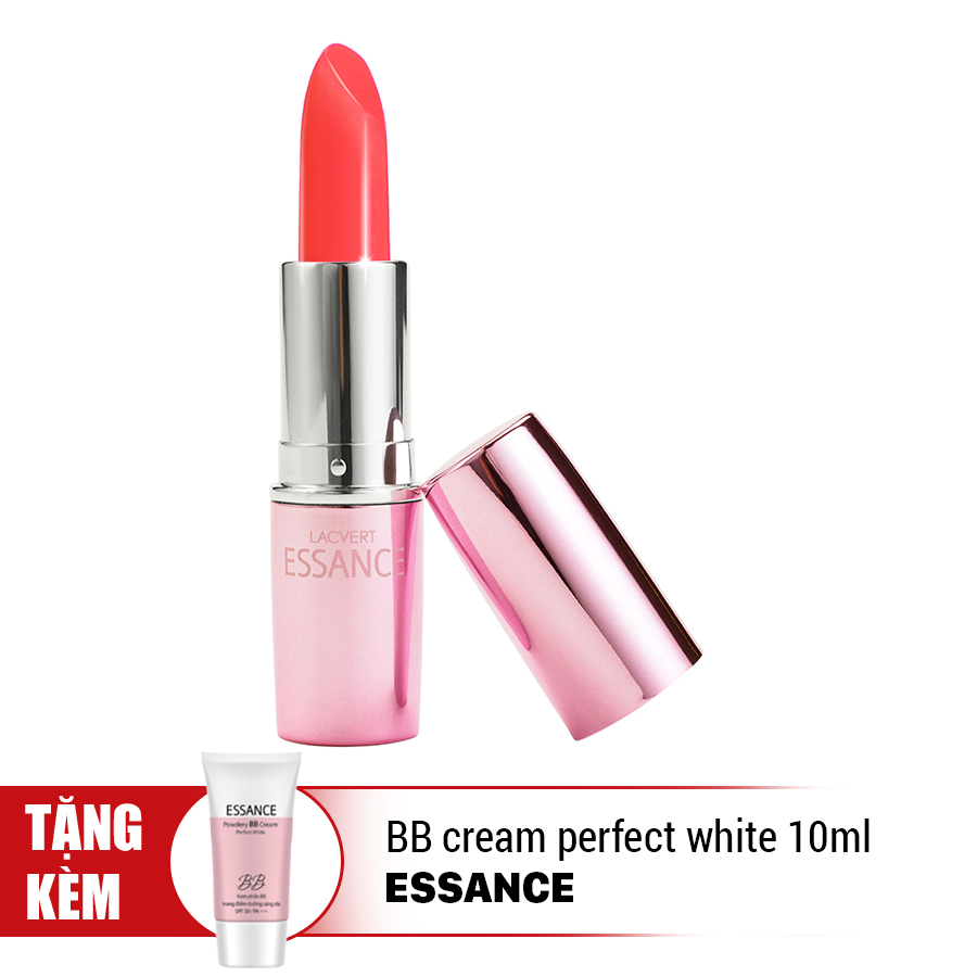 Son Dưỡng Ẩm Bền Màu Essance Blooming Kiss #245 Fresh Orange 3.5g - Tặng BB Cream Perfect White 10ml