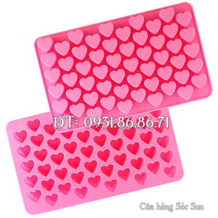 Khuôn silicon 55 trái tim - Mã số 1248