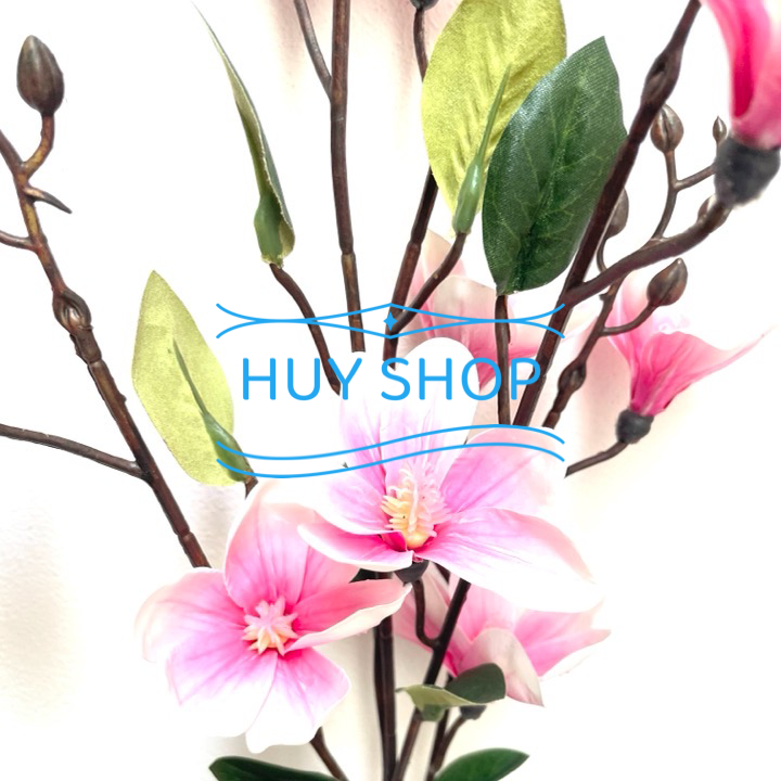Hoa giả trang trí - Cành hoa Ngọc Lan Plastic 5 nhánh
