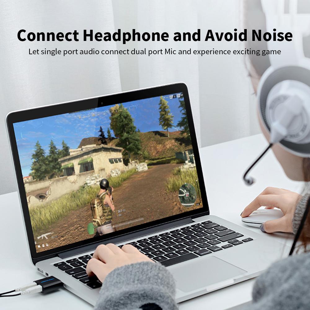 Bộ điều hợp mic VENTION tai nghe âm thanh nổi 3,5 mm thay thế  trình điều khiển cho PC Máy tính xách tay PS4