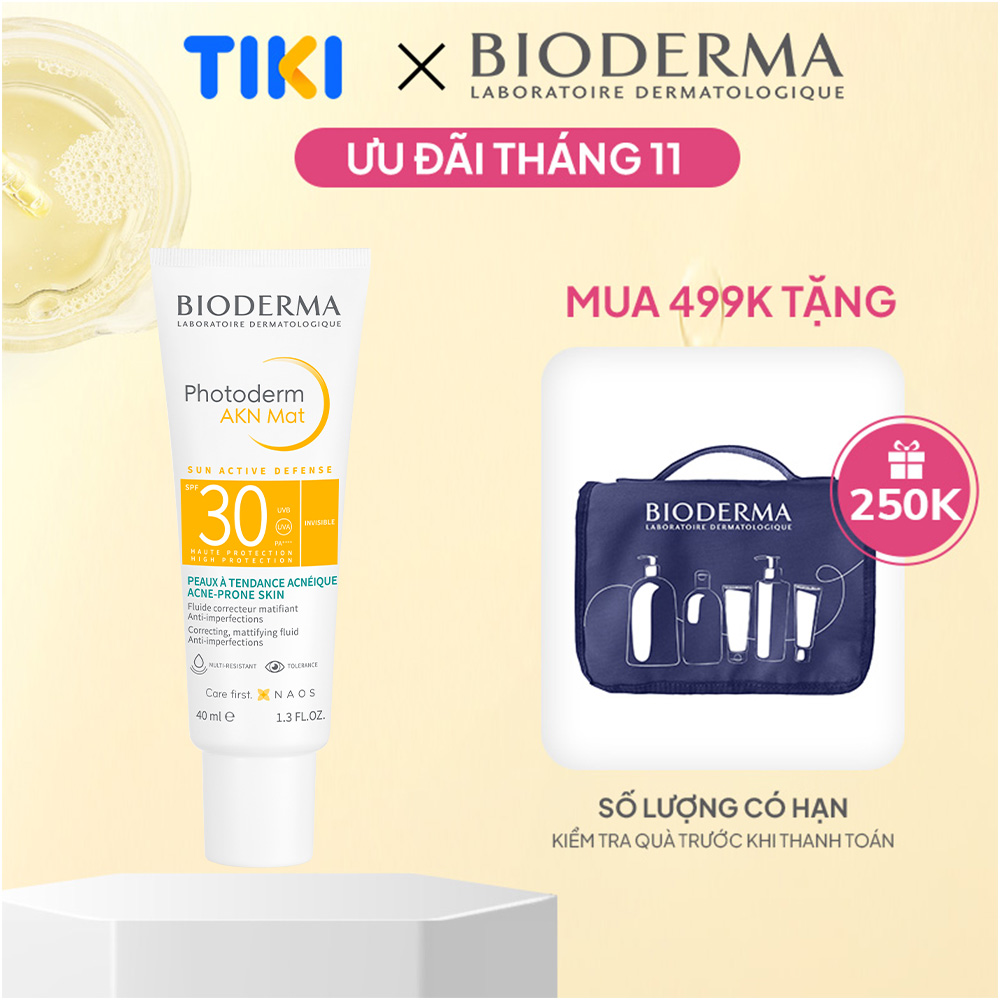 Kem Chống Nắng Da Dầu Bioderma Photoderm AKN Mat SPF 30 (40ml)