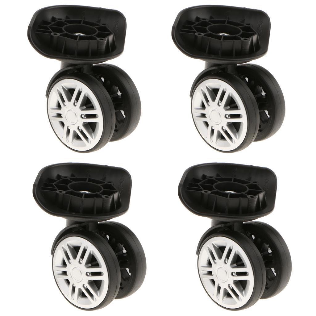 3x 4 Pieces Replacement Travel Luggage / Trolley Case Universal Swivel Casters Dual Roller Bearing Wheels for DIY / Repair - Black
