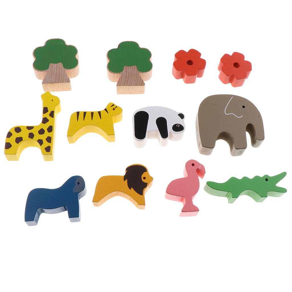 Wooden Animals Balancing Blocks Stacking Building Game Toys for Kids Adults
