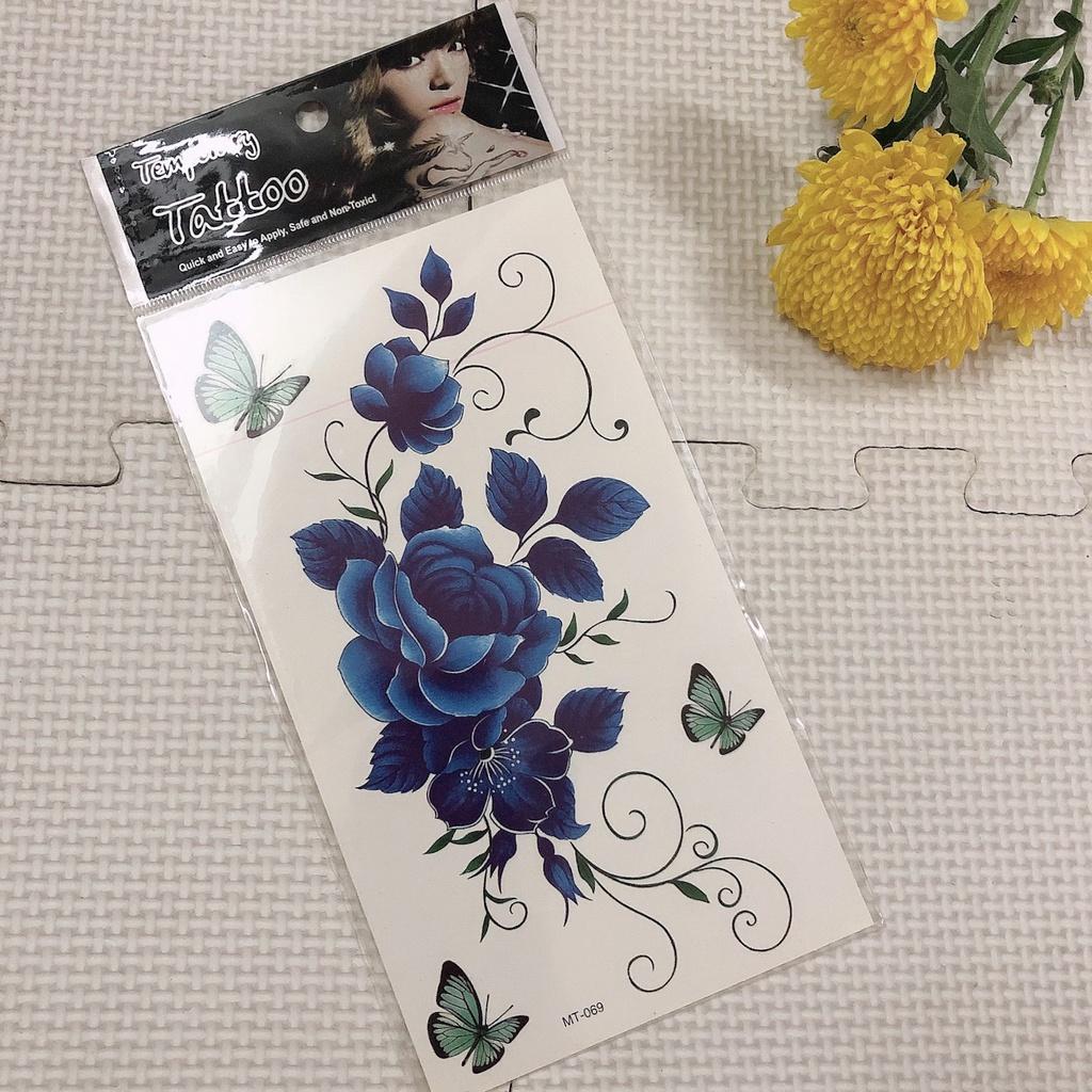 Combo 5 tấm hình xăm dán cao cấp 10x20cm: Hoa xinh khoe sắc