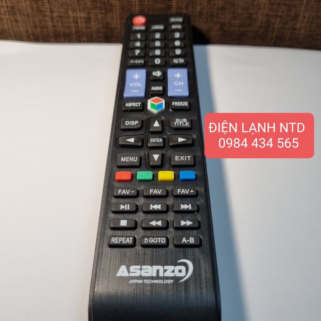 Điều khiển cho TV ASANZO phím xanh