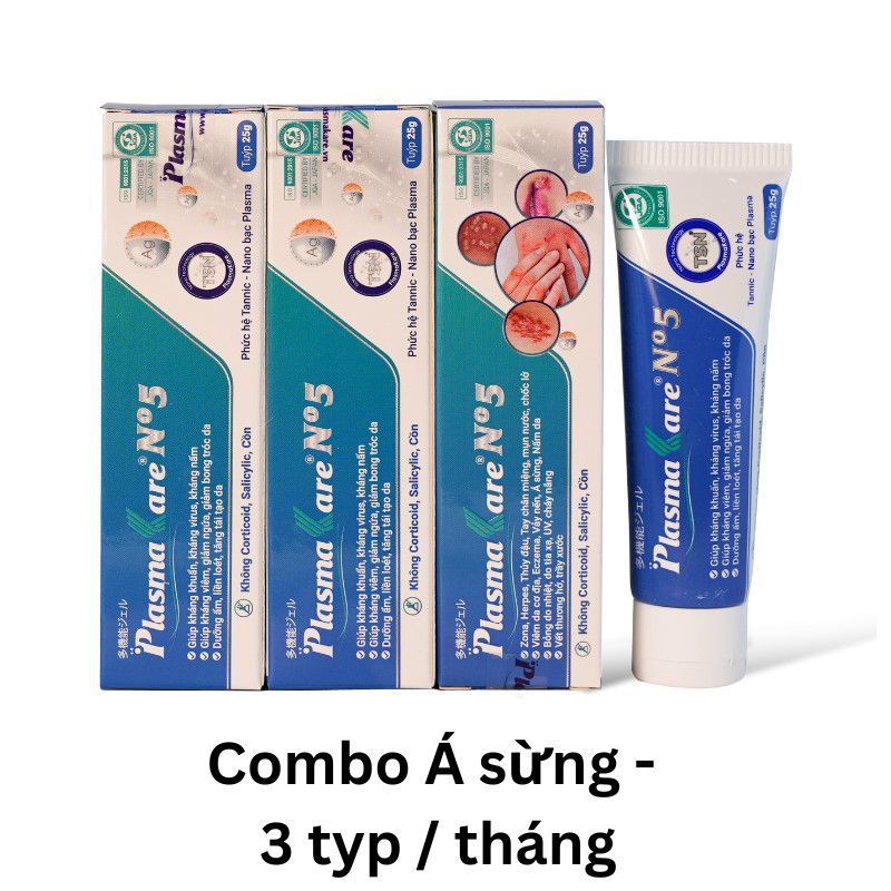 Combo 3 lọ Kem bôi da á sừng Plasmakare No5, phục hồi làn da nứt nẻ bong tróc,á sừng da tay, da đầu, gót chân,toàn thân, không cort