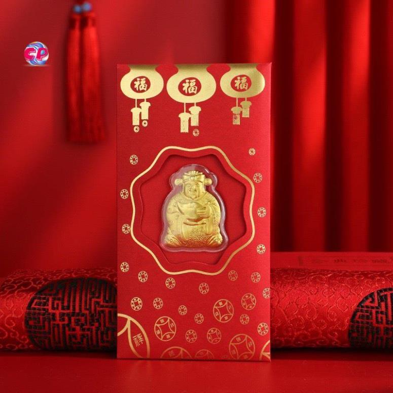 Bao Lì Xì Thần Tài, Lì Xì May Mắn Mạ Vàng Tết 2022