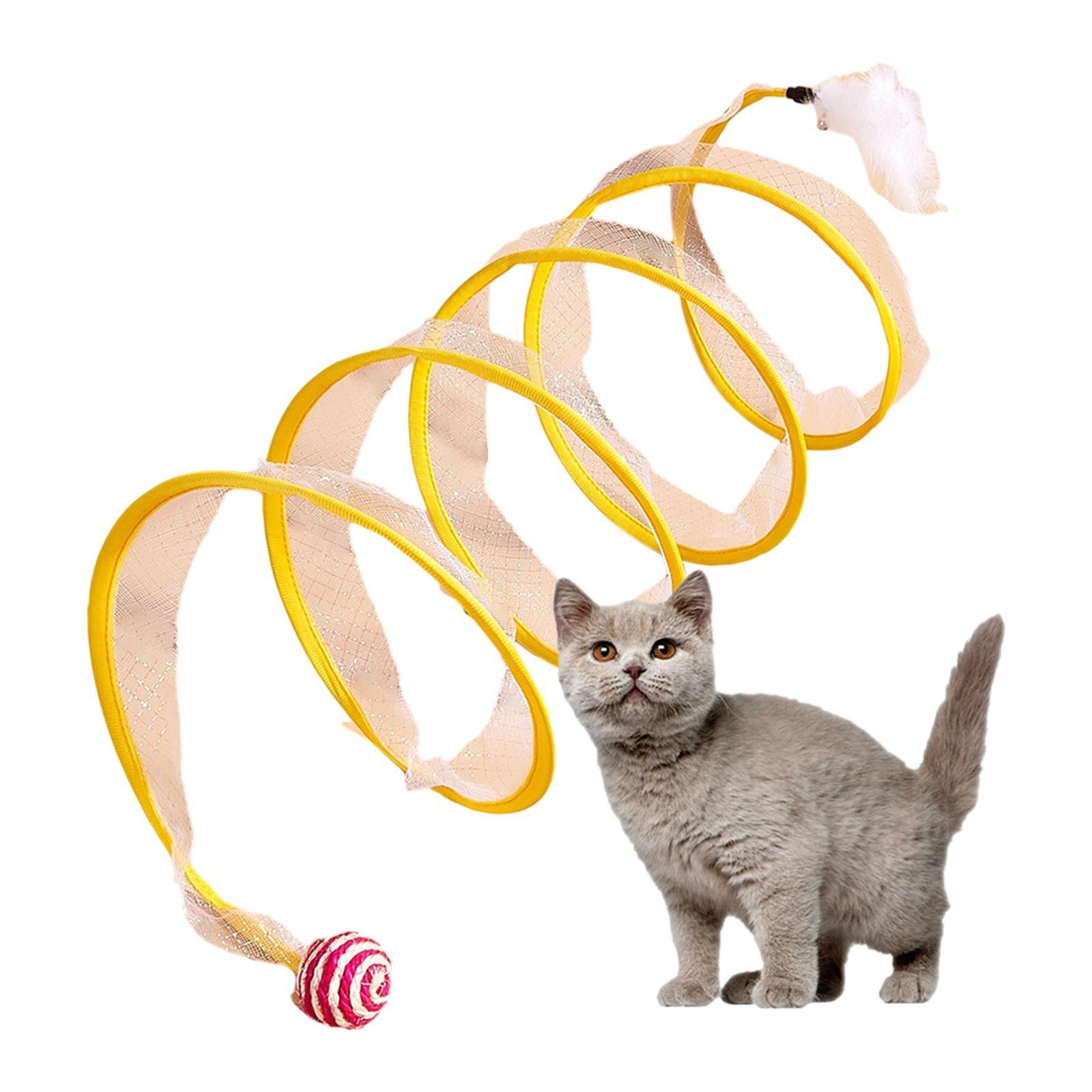 Cat Toy Cat Tunnel Toy Collapsible Spiral Tunnel Portable Cat Runway Pet Toys for Bunny Small Animals Kitten Cat