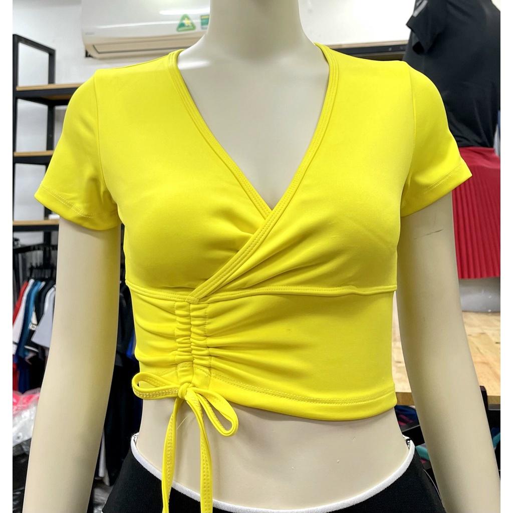 Áo Croptop Tập Gym, Yoga Dây Rút Buộc Nơ CH090