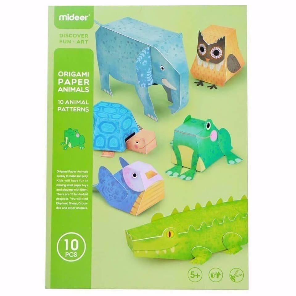 Giấy gấp Origami Thủ Công Các Con Vật Mideer ORIGAMI PAPER ANIMALS, Đồ Chơi Thủ Công Cho bé