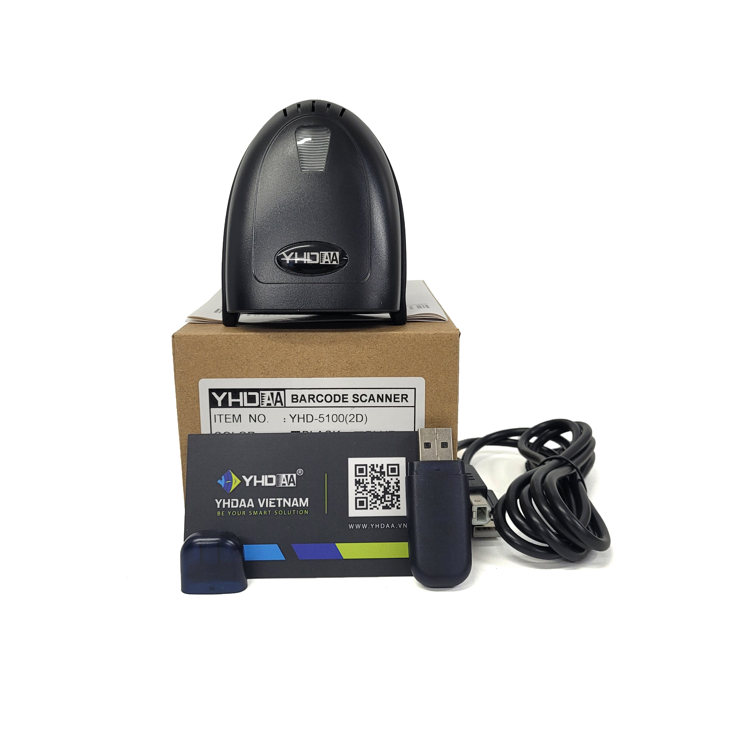 Máy quét mã vạch không dây YHD 5100 2D đọc mã vạch Barcode Qrcode cực nhạy kết nối đầu thu USB không dây dùng trên Máy tính, Laptop - Hàng Nhập Khẩu