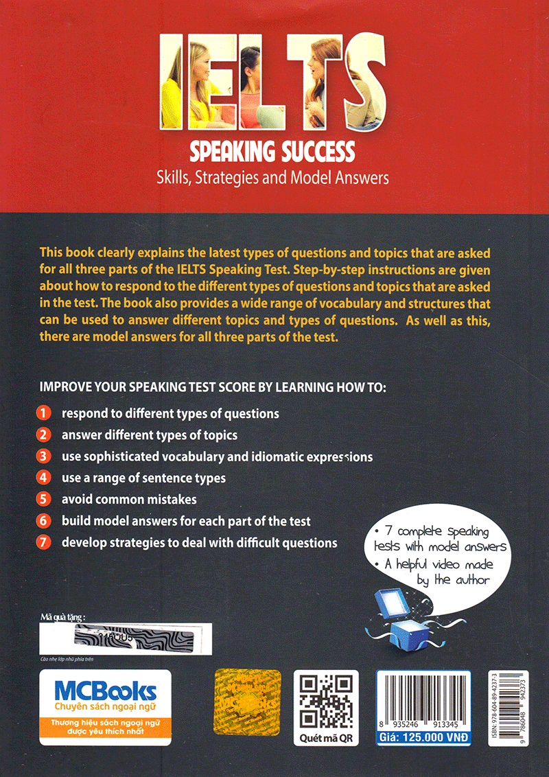 IELTS Speaking Success: Skills Strategies And Model Answers (Cào Tem Để Mở Quà Tặng) (Học Cùng App MCBooks Application) (Tặng Thêm Bút Hoạt Hình Cực Xinh)