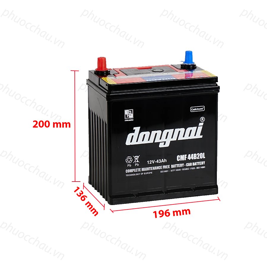 Bình Ắc Quy 12V-43AH, Ắc Quy Dong Nai CMF 44B20L/R