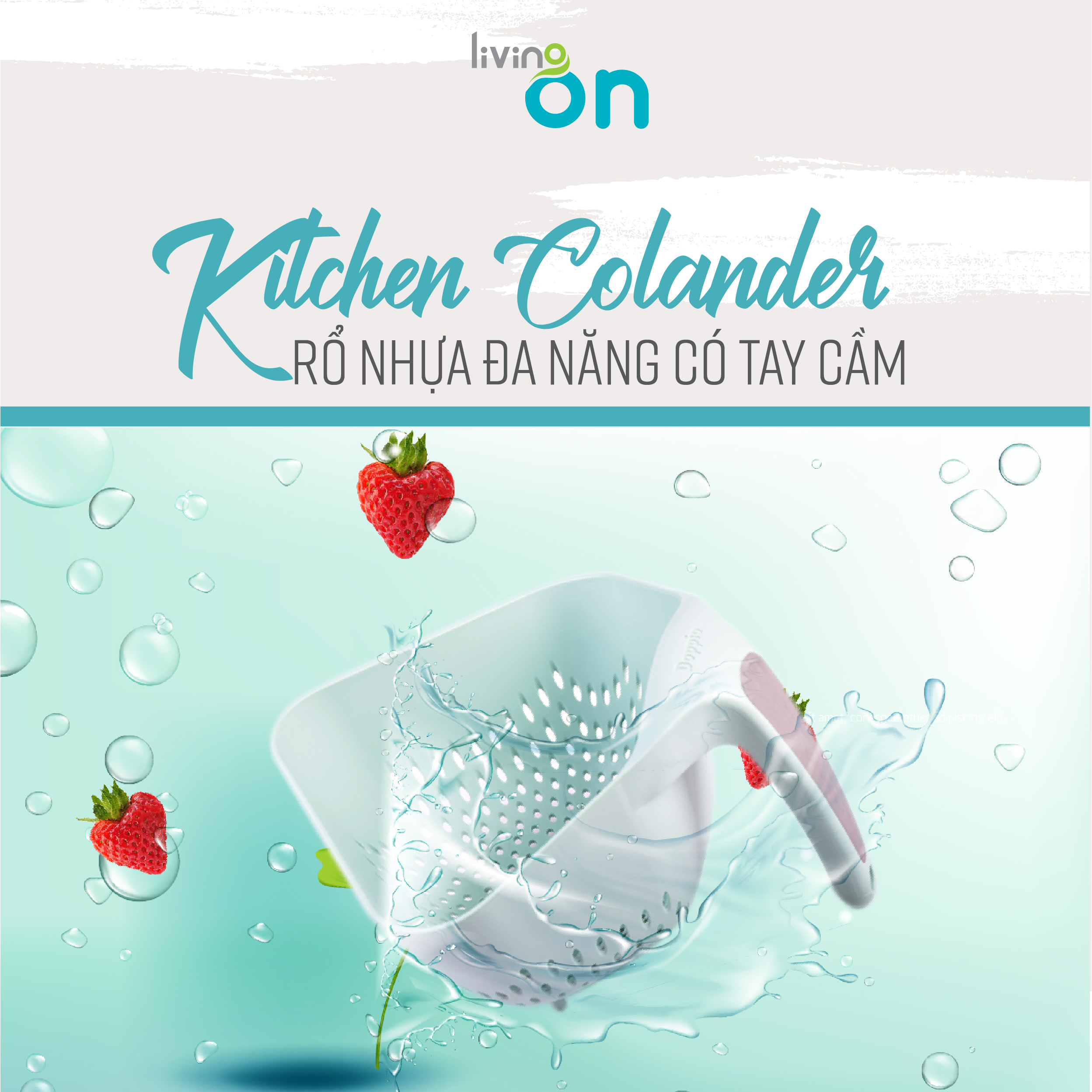 Rổ nhựa đa năng có tay cầm Hàn Quốc - Xanh