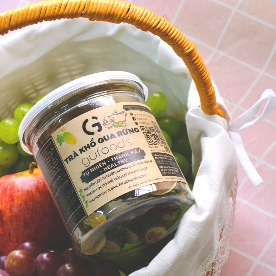 Trà khổ qua rừng (mướp đắng rừng) GUfoods (Vị nguyên chất / Vị Gạo lứt thảo mộc) - Mát gan, Giải nhiệt, Thanh lọc cơ thể, Thư giãn tinh thần, Cải thiện giấc ngủ