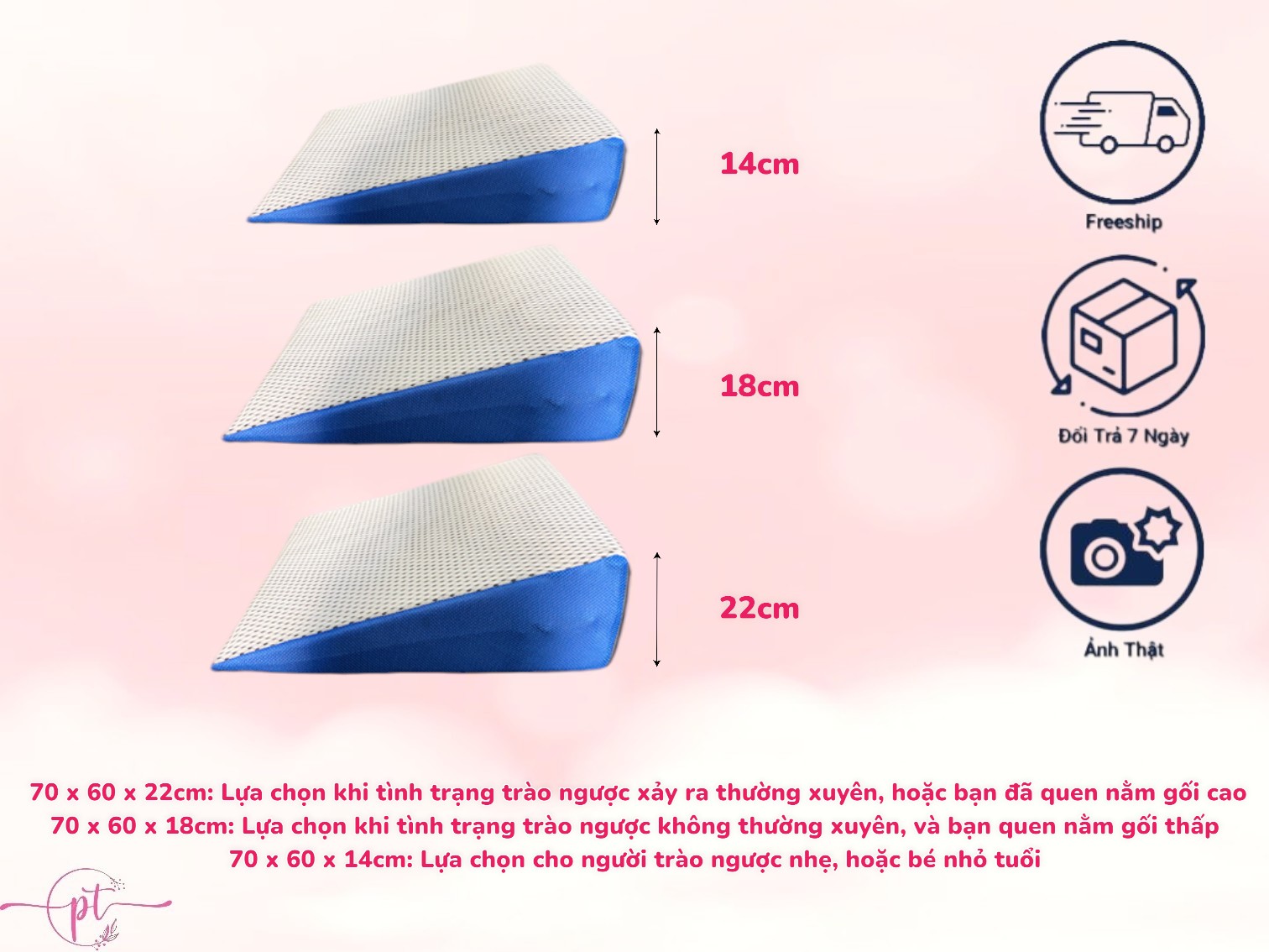 Gối Latex Foam Chống Trào Ngược Cho Người Lớn Kingroll Tặng Kèm Áo Vải Lưới 5D Thoáng Mát Được Bọc Sẵng