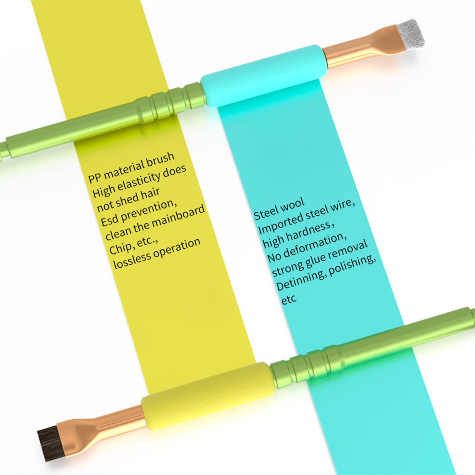 2 Pieces IC Pad Cleaning Brush Anti Static Anti Slip Metal Motherboard Brush