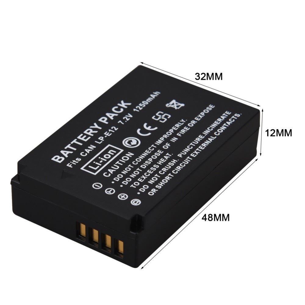 ROGTZ Pin Dành Cho Máy Ảnh Canon LP-E12 1250mAh - Hàng Nhập Khẩu