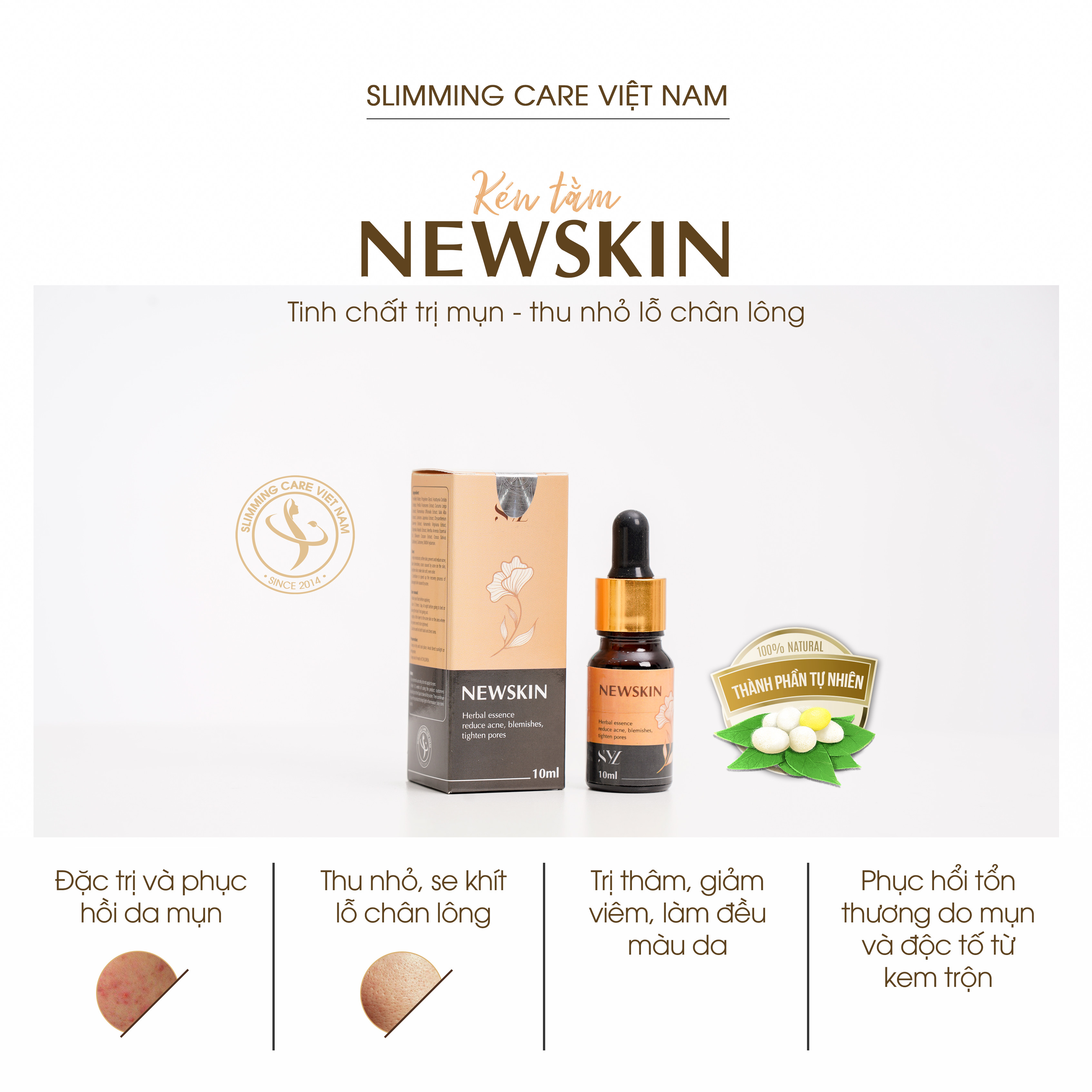 Serum trị mụn kén tằm Newskin - Chuyên hỗ trợ điều trị và phục hồi da mụn