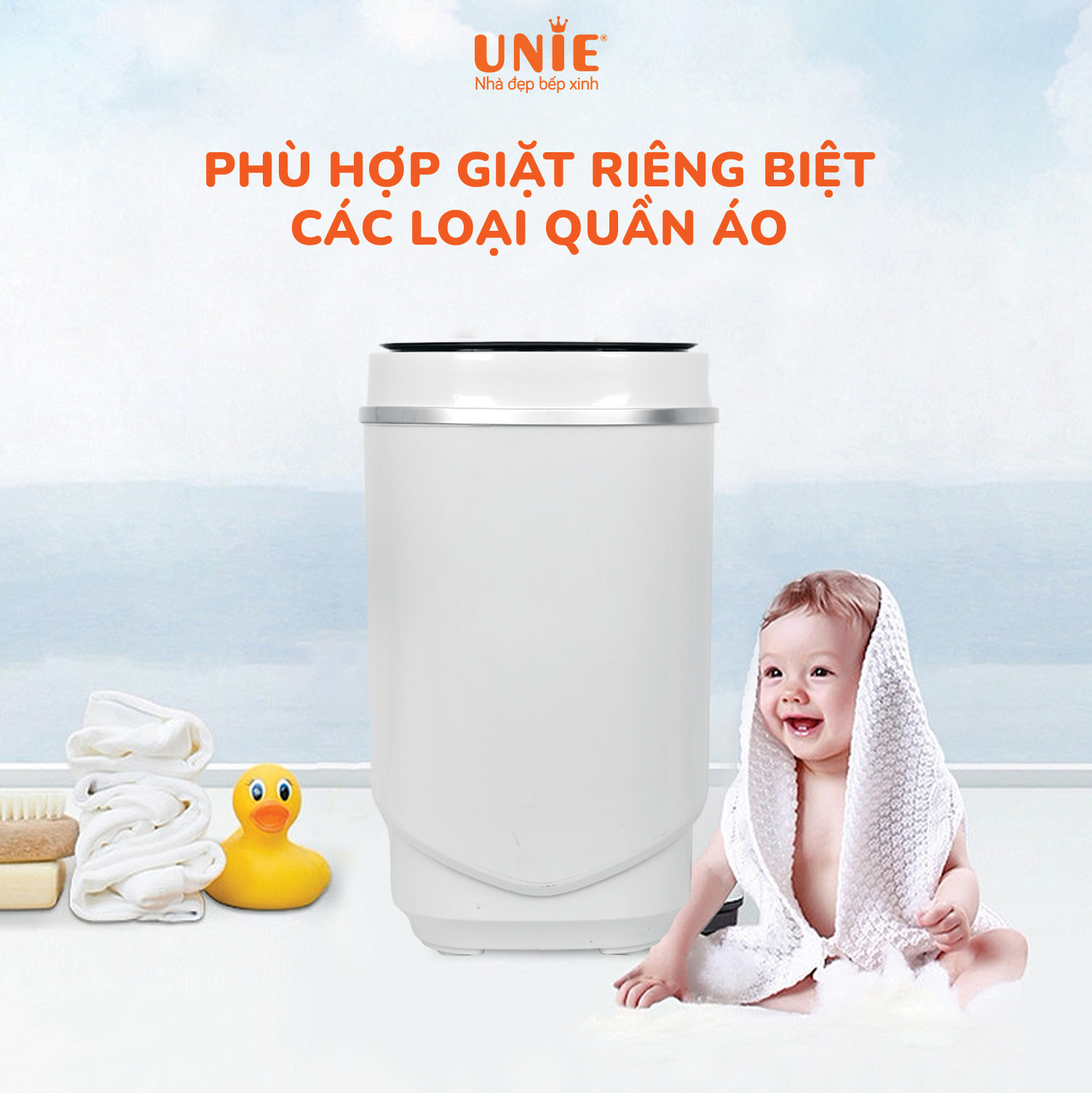 Máy giặt mini Unie UMW40 Công suất 240w giặt vắt hiệu quả Công nghệ diệt khuẩn cao cấp Blue Ag,nhỏ gọn dễ lắp đặt,dễ dàng thêm quần áo trong quá trình giặt, Hàng Chính Hãng