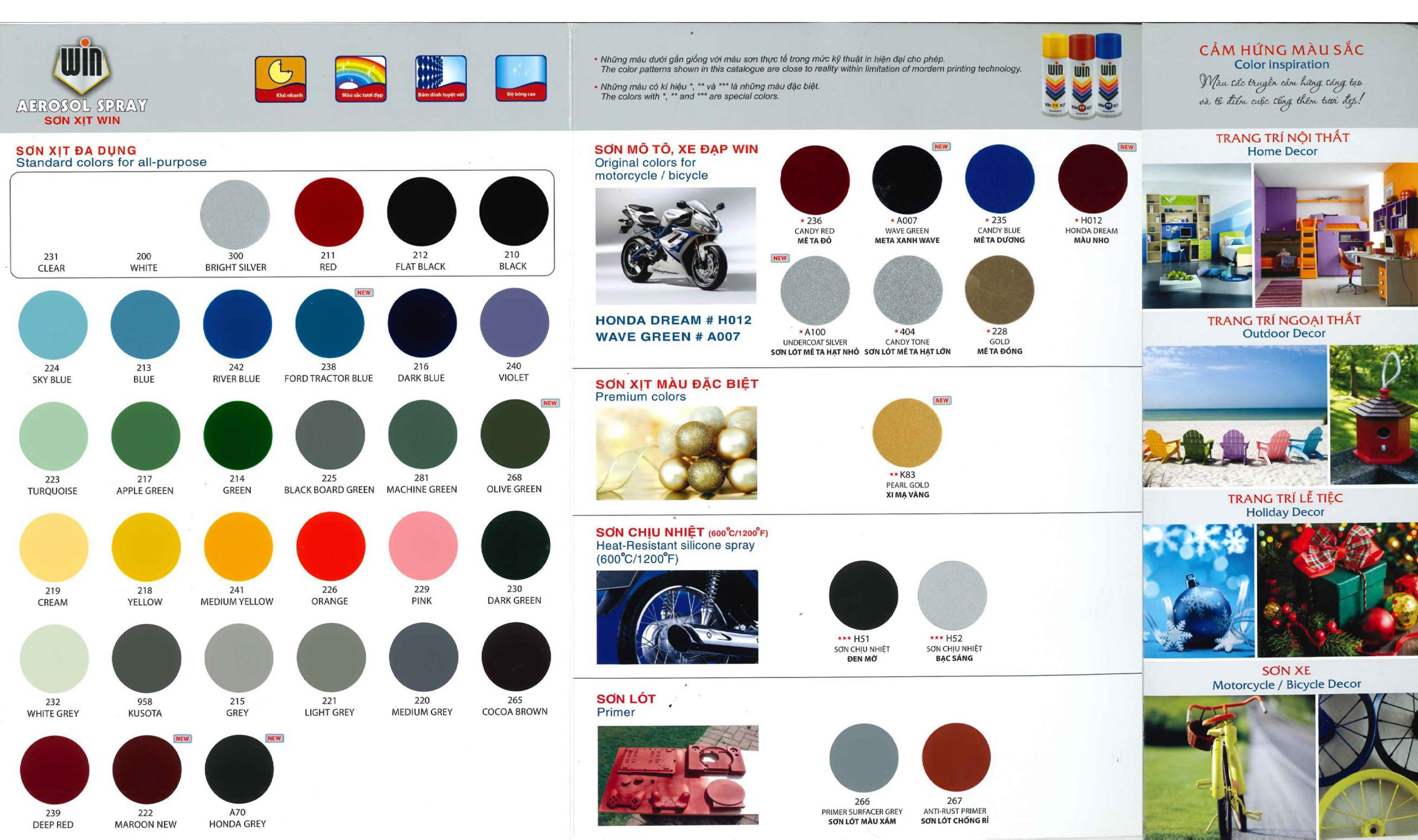 Sơn xịt Win màu vàng nghệ 241 400ml