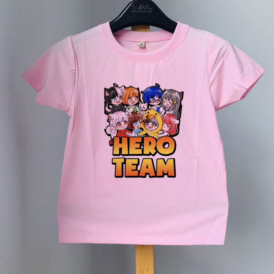 Áo thun trẻ em Hero Team bé gái - màu Hồng