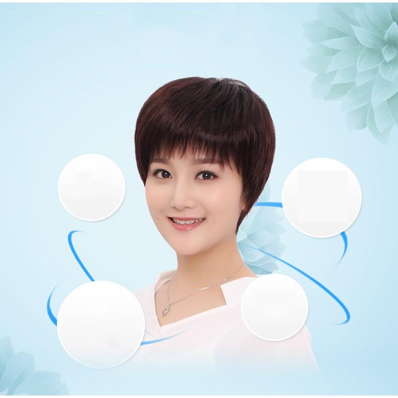 Tóc trung niên tém thẳng ngắn , tặng lưới chụp