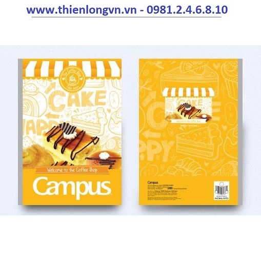 Lốc 5 quyển vở kẻ ngang 200 trang B5 Coffee Shop Campus NB-BCOF200