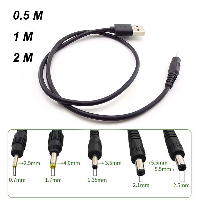 USB Một phích cắm nam đến DC 2.5 3.5 1.35 4.0 1.7 5.5 2.1 5.5 2.5 mm cấp nguồn điện