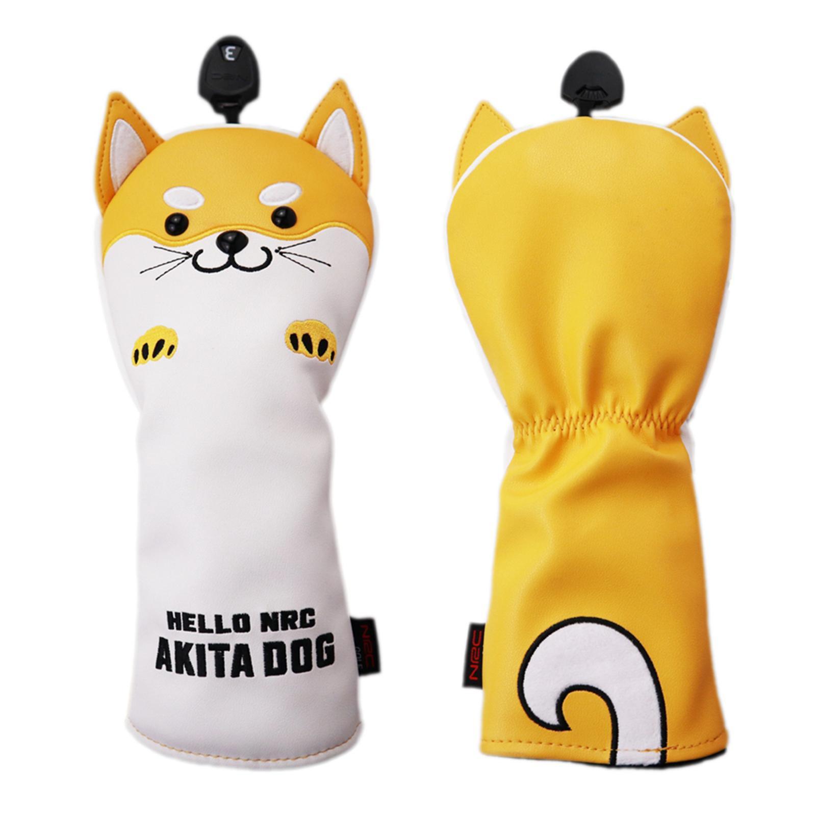 2pcs Durable Golf Driver Head Cover Woods +UT  Cute  Inu