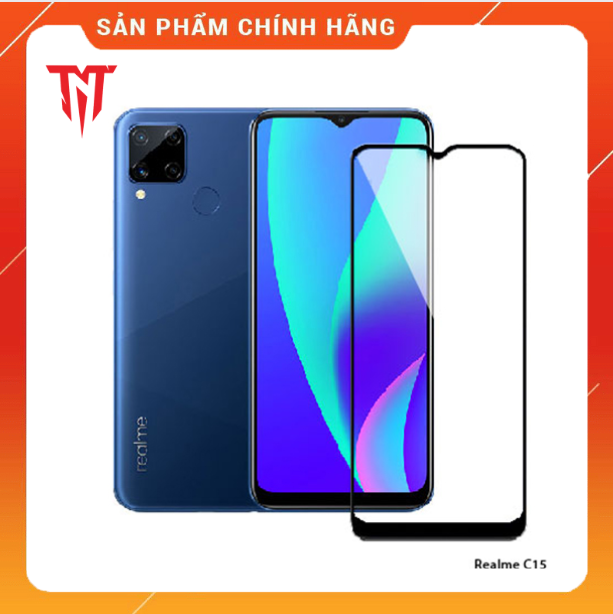 Bộ 2 Kính cường lực full keo trong suốt dùng cho điện thoại Realme C15 / C25 / C35 giá rẻ - Hàng chính hãng