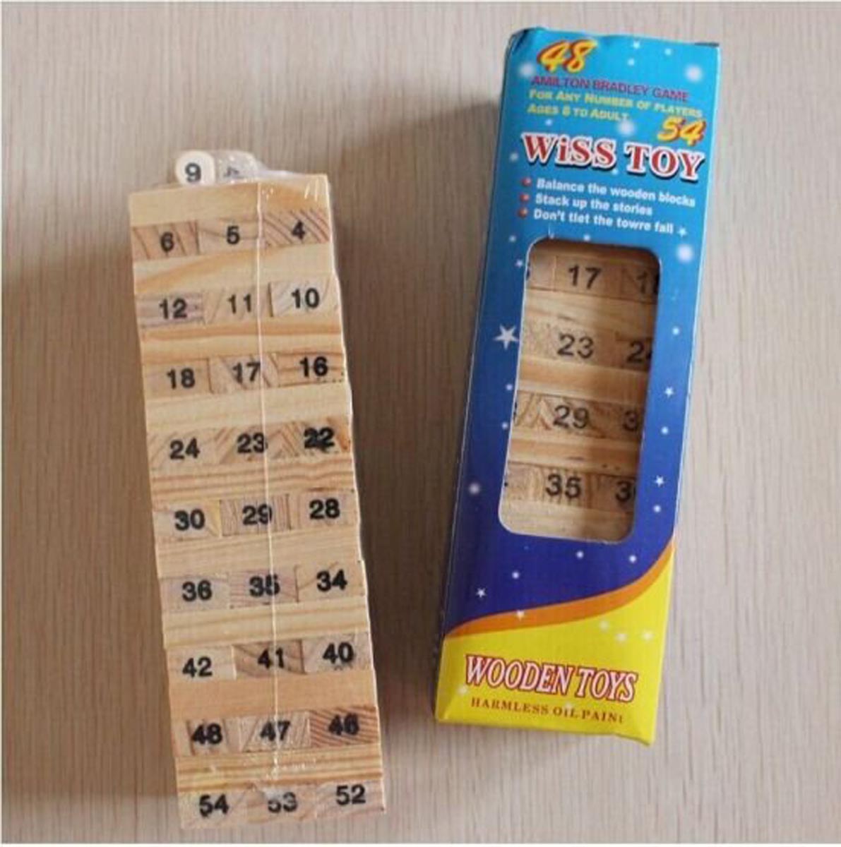 BỘ ĐỒ CHƠI RÚT GỖ 54 THANH GỖ MỊN AN TOÀN CHO BÉ ĐỒ CHƠI NHÓM VUI NHỘN