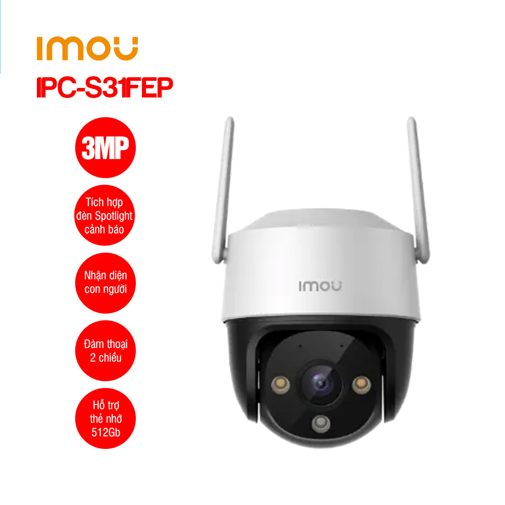 Camera WIFI Ngoài Trời IMOU S21FP S41FP có màu ban đêm, xoay 360 độ - Hàng chính hãng