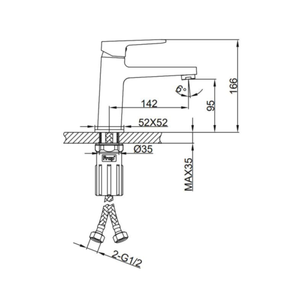 Vòi lavabo rửa mặt thấp cao cấp Frap F1090 - Hàng chính hãng