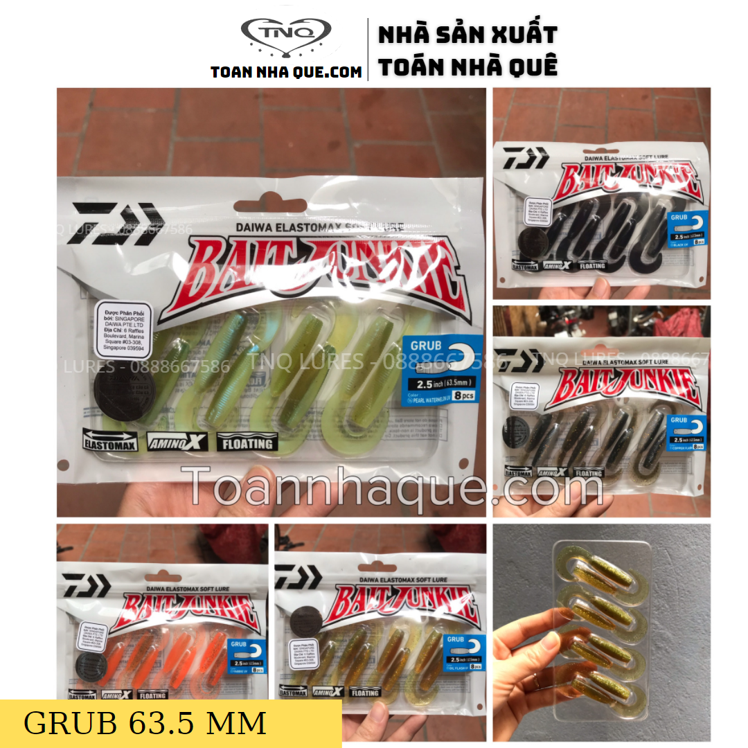 Mồi Mềm Daiwa Bait Junkie MINNOW & GRUB - TNQ LURES giao màu ngẫu nhiên