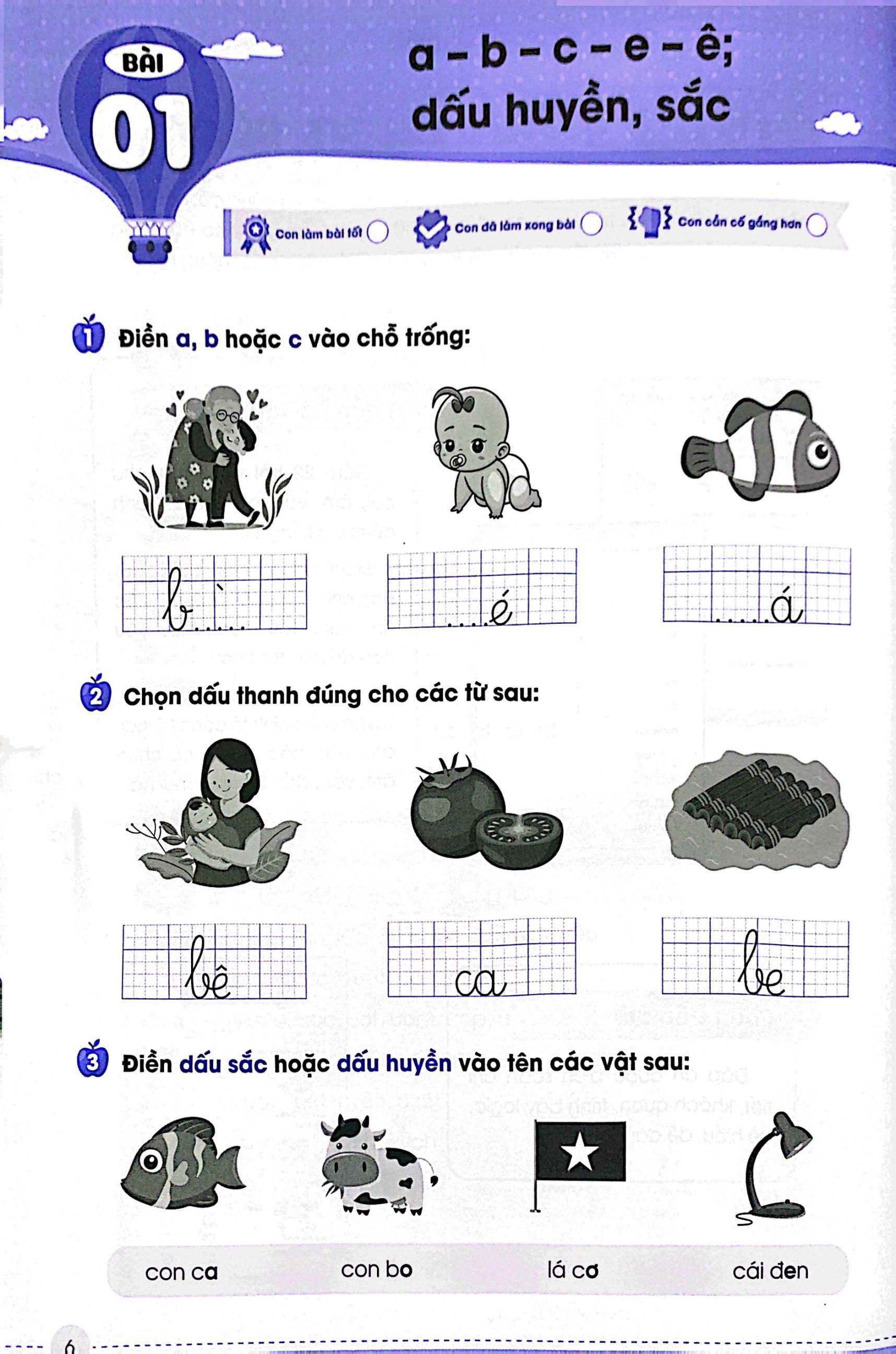 Vở Luyện Viết Chính Tả Lớp 1 - Âm-Vần-Dấu Thanh