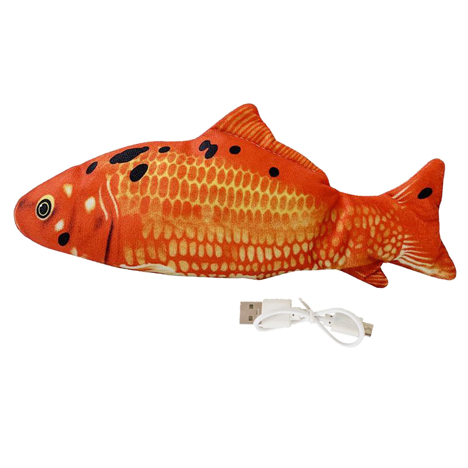 Fish Electric Interactive Pet Cat Kitty Wagging Catnip Toy Grass Carp