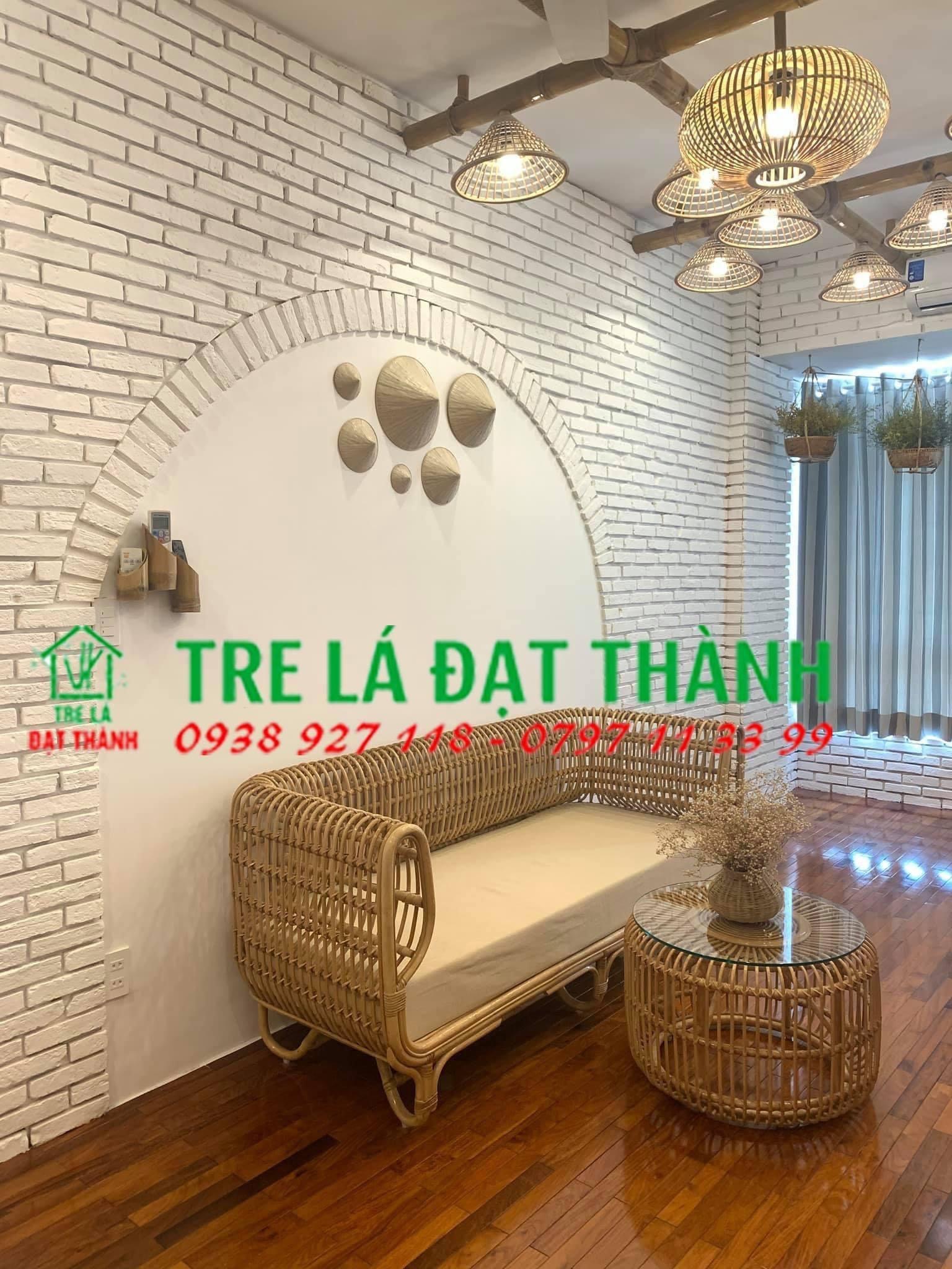 Đèn nón lá mây thưa trang trí nhà cửa, quán cà phê, quầy bar